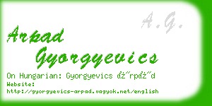 arpad gyorgyevics business card